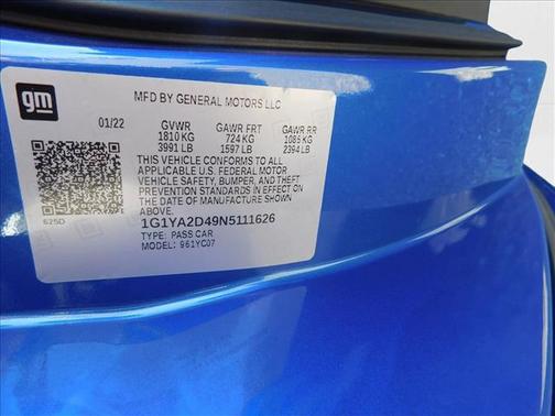 2022 Chevrolet Corvette Stingray w/1LT