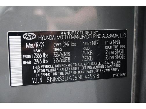 Hampton Gray 2022 Hyundai SANTA FE SEL 2.4
