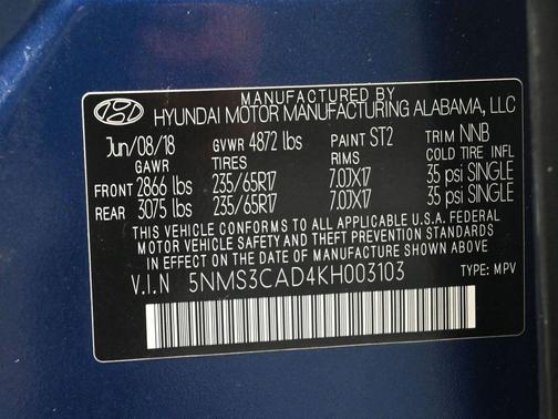 2019 Hyundai SANTA FE SEL 2.4