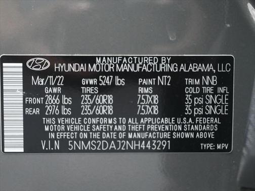2022 Hyundai SANTA FE SEL 2.4