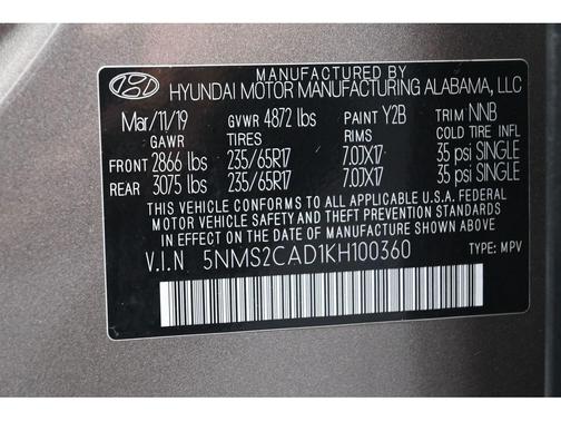 Earthy Bronze 2019 Hyundai SANTA FE SE 2.4