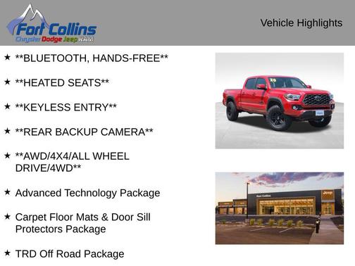 Barcelona Red Metallic 2020 Toyota Tacoma TRD Off Road