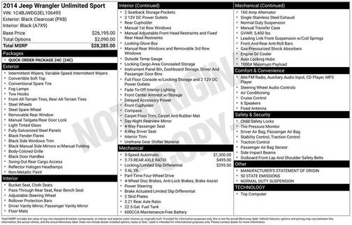 2014 Jeep Wrangler Unlimited Sport