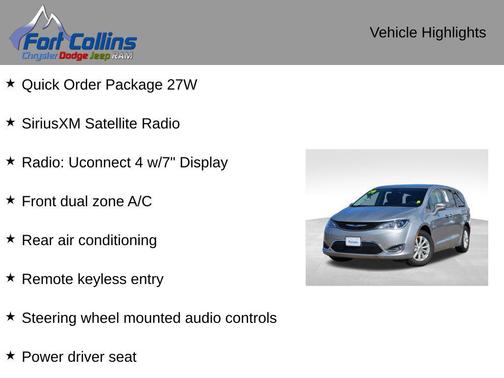 Billet Silver Metallic Clearcoat 2019 Chrysler Pacifica Touring Plus
