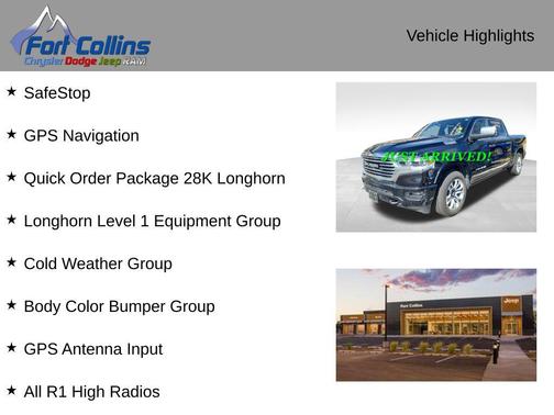 Diamond Black Crystal Pearlcoat 2022 RAM 1500 Longhorn