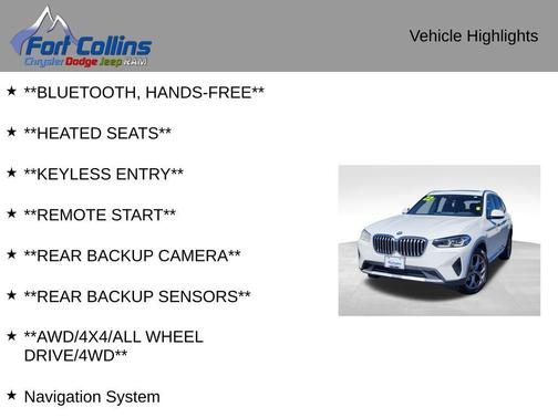 Alpine White 2022 BMW X3 xDrive30i