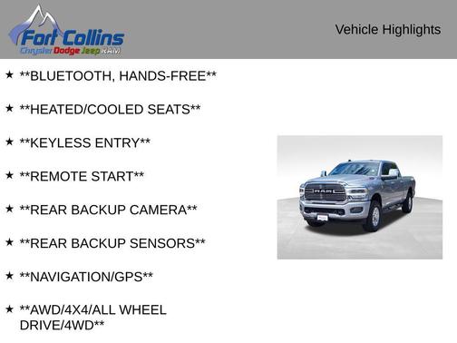 Billet Silver Metallic Clearcoat 2024 RAM 2500 Laramie Crew Cab 4x4 6'4' Box