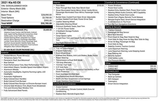 2021 Kia K5 EX