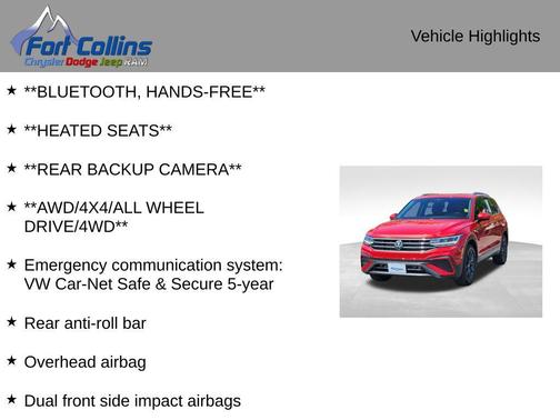 Red 2024 Volkswagen Tiguan 2.0T SE 4MOTION