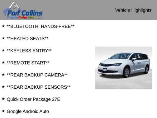 Bright White Clearcoat 2023 Chrysler Voyager LX