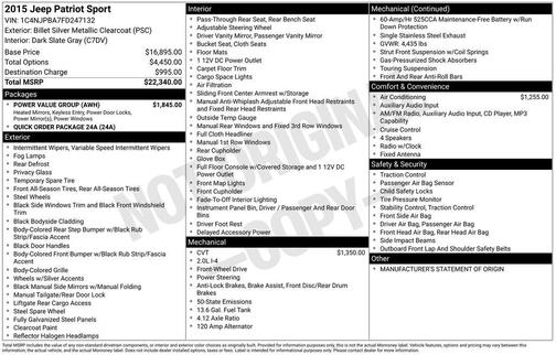 2015 Jeep Patriot Sport