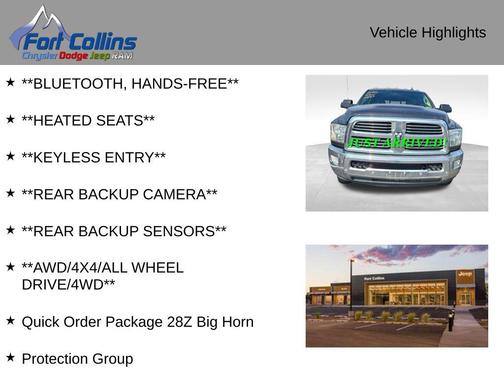 2017 RAM 3500 Big Horn Crew Cab 4x4 8' Box