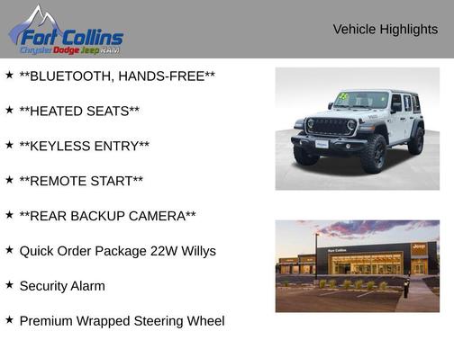 Bright White Clearcoat 2025 Jeep Wrangler Willys