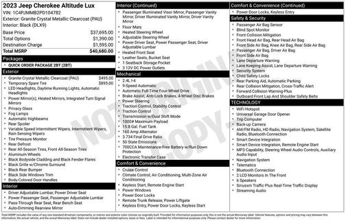 Granite Crystal Metallic Clearcoat 2023 Jeep Cherokee Altitude