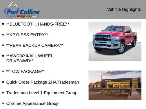Flame Red Clearcoat 2019 RAM 2500 Tradesman Crew Cab 4x4 6'4' Box