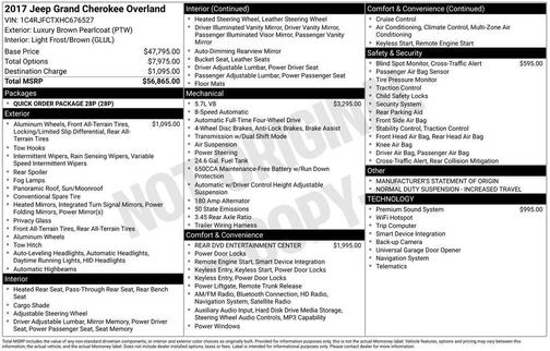 2017 Jeep Grand Cherokee Overland