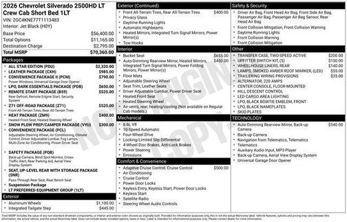 2026 Chevrolet Silverado 2500 LT