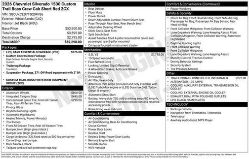 2026 Chevrolet Silverado 1500 Custom Trail Boss