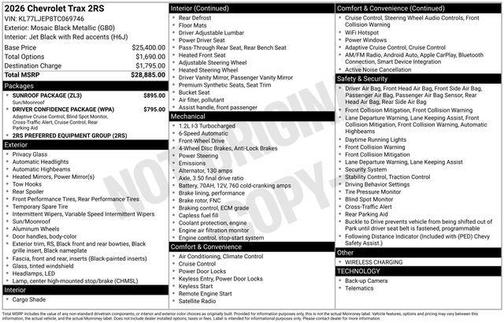 2026 Chevrolet Trax FWD 2RS