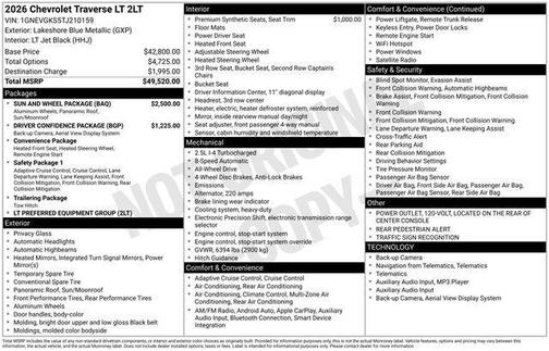 2026 Chevrolet Traverse LT