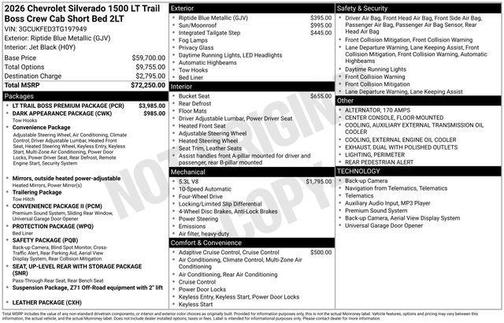 2026 Chevrolet Silverado 1500 LT Trail Boss