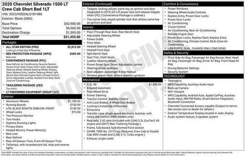 Black 2020 Chevrolet Silverado 1500 LT