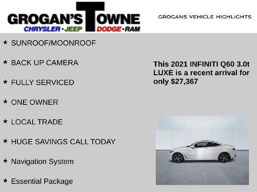 Majestic White 2021 INFINITI Q60 3.0T LUXE