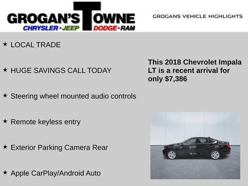 Black 2018 Chevrolet Impala 1LT