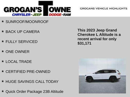Bright White Clearcoat 2023 Jeep Grand Cherokee L Altitude
