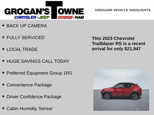 Crimson Metallic 2023 Chevrolet Trailblazer RS