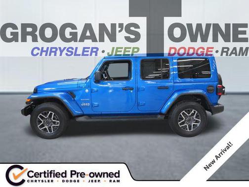 Hydro Blue Pearl Coat 2024 Jeep Wrangler Sahara