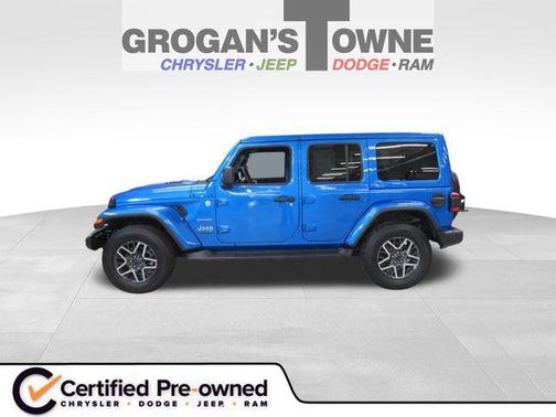 Hydro Blue Pearl Coat 2024 Jeep Wrangler Sahara