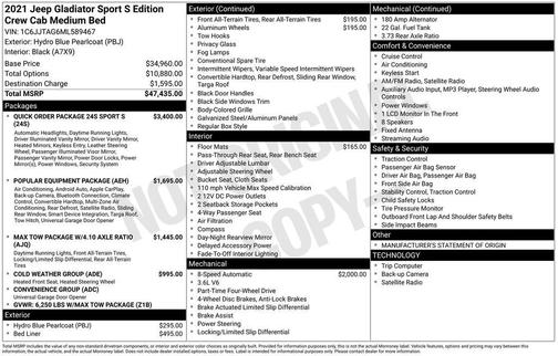 2021 Jeep Gladiator Sport