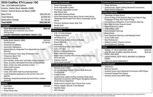 2024 Cadillac XT4 Luxury