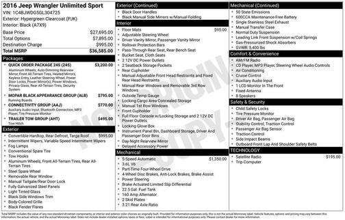 2016 Jeep Wrangler Unlimited Sport