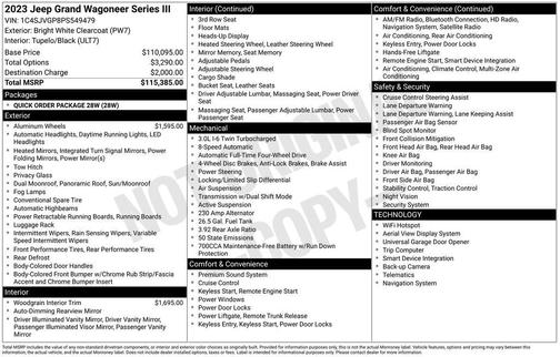 Bright White Clearcoat 2023 Jeep Grand Wagoneer Series III