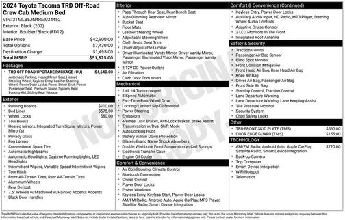 2024 Toyota Tacoma TRD Off Road