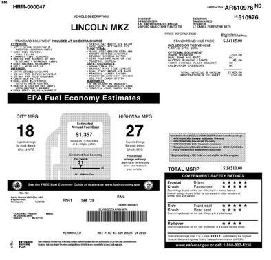 2010 Lincoln MKZ Base