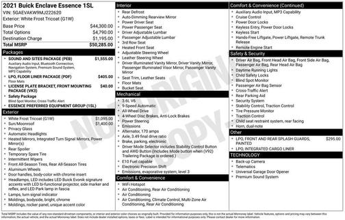 White Frost Tri-Coat 2021 Buick Enclave Essence