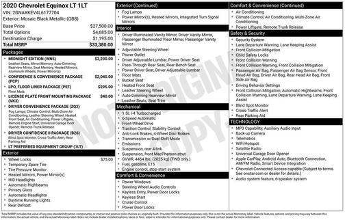 Mosaic Black Metallic 2020 Chevrolet Equinox 1LT