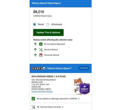 2016 Nissan Versa 1.6 S+