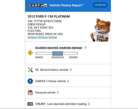 2012 Ford F-150 Platinum