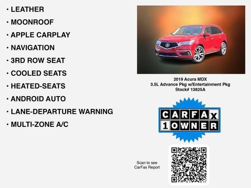2019 Acura MDX 3.5L w/Advance & Entertainment Pkgs