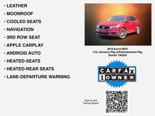2019 Acura MDX 3.5L w/Advance & Entertainment Pkgs