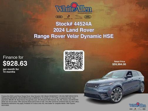 2024 Land Rover Range Rover Velar P400 Dynamic HSE