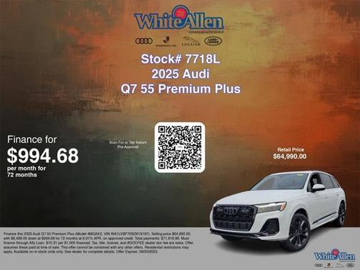 2025 Audi Q7 Premium Plus 55 TFSI quattro Tiptronic