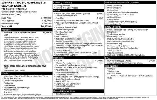 2019 RAM 1500 Big Horn
