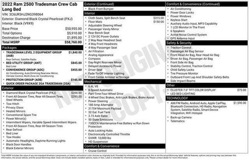 2022 RAM 2500 Tradesman Crew Cab 4x4 8' Box
