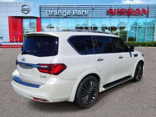 Moonstone White 2023 INFINITI QX80 SENSORY AWD