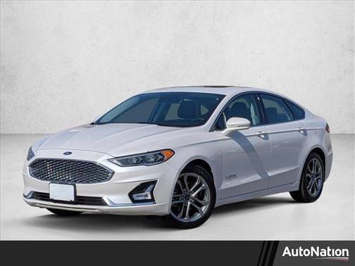 White Platinum Metallic Tri-Coat 2019 Ford Fusion Hybrid Titanium
